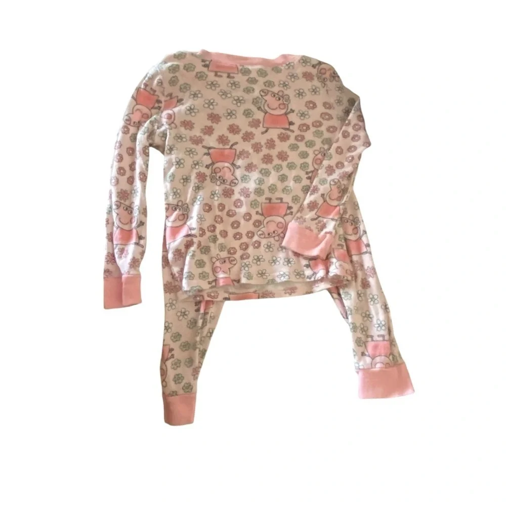 Peppa Pig Kids Toddler Pajamas Pink Floral cotton pj pants & long done  top